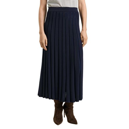 Veronika Maine Ink Matte & Shiny Pleat Knit Skirt